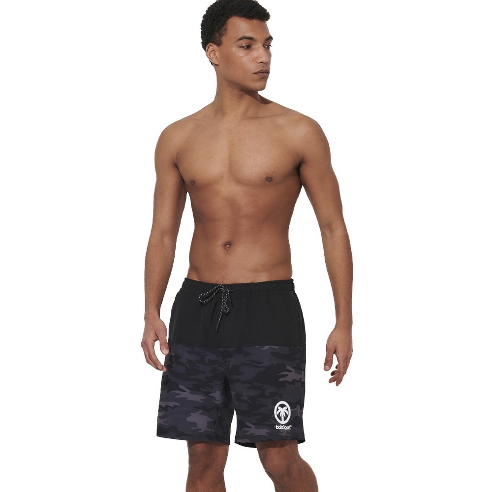 Body Action ΜΑΓΙΟ ΒΕΡΜΟΥΔΑ COLORBLOCK SWIM SHORTS BLACK/CAMO 033627-17